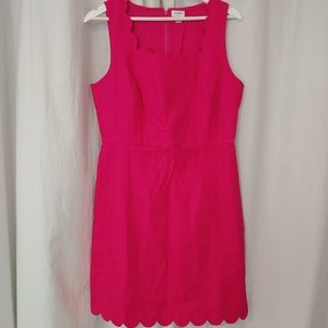 J.Crew ,Scalloped ,Fushia dress